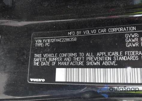 2014 Volvo S60 T5 z USA, uszkodzony, nr VIN YV1612FH4E2286358